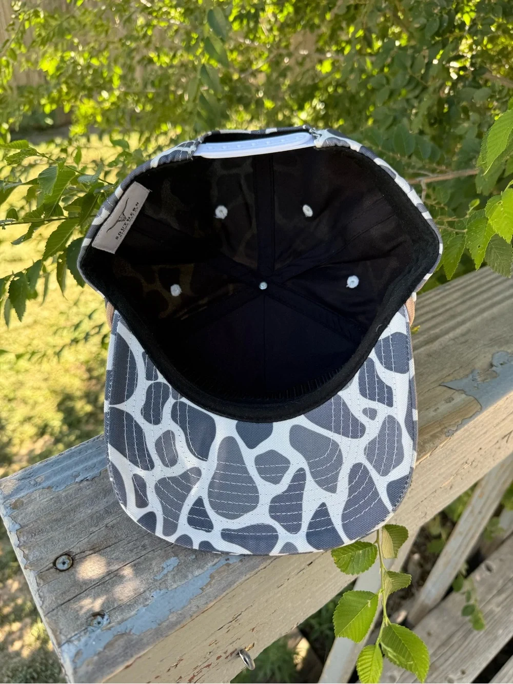 Black & White Camo-Print Snapback Hat